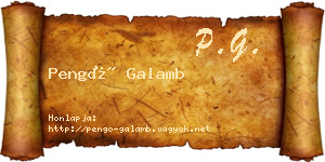 Pengő Galamb névjegykártya